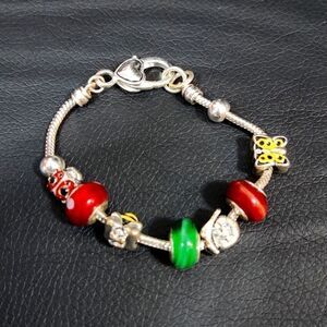 Silver charm bracelet